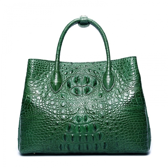 Crocodile Shoulder Tote Bag Crossbody Handbag for Women-Green-1