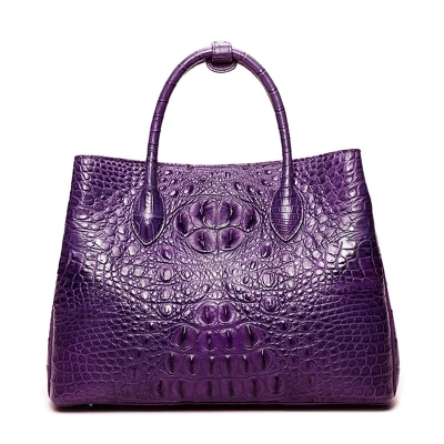 Crocodile Shoulder Tote Bag Crossbody Handbag for Women-Purple