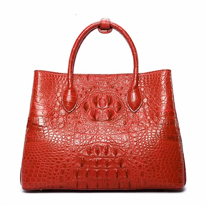 Crocodile Shoulder Tote Bag Crossbody Handbag for Women-Red