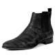 Alligator Chelsea Boots Alligator Slip On Dress Boots-Black Suede