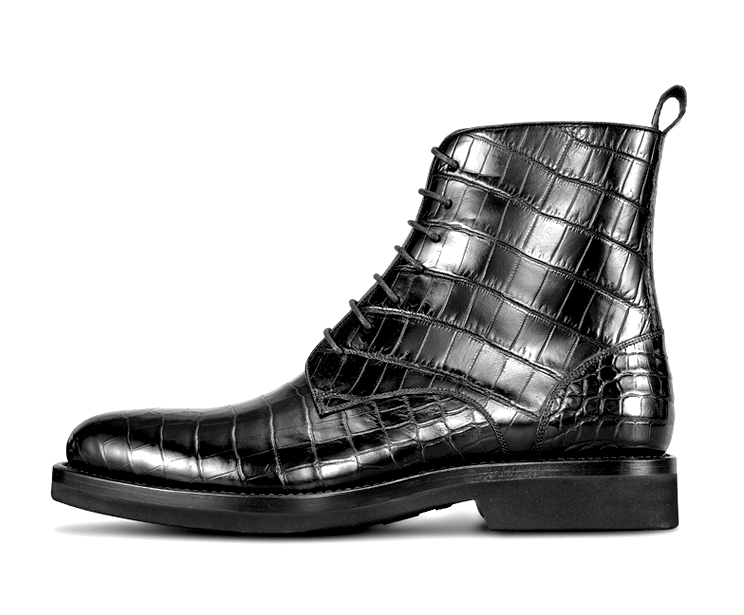 Alligator Dress Boots Comfortable Lace-up Boots for Men