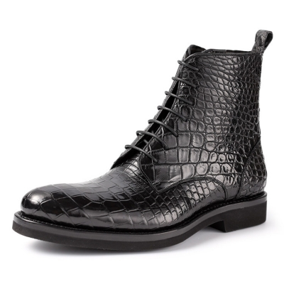Alligator Dress Boots Comfortable Lace up Boots for Men