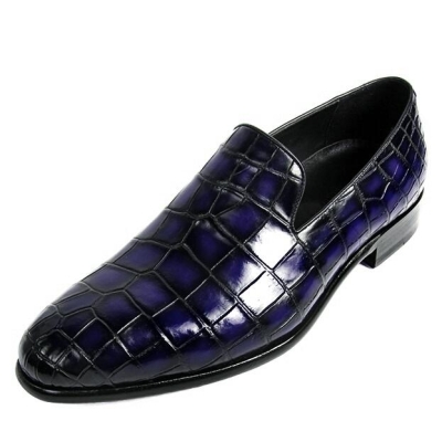 Alligator Leather Slip-On Loafer-Blue