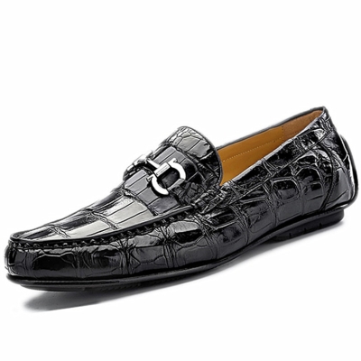 Alligator Penny Loafers Driving Style Moccasin Shoes