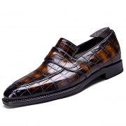 Alligator Leather Penny Loafers Formal Slip-On Shoes