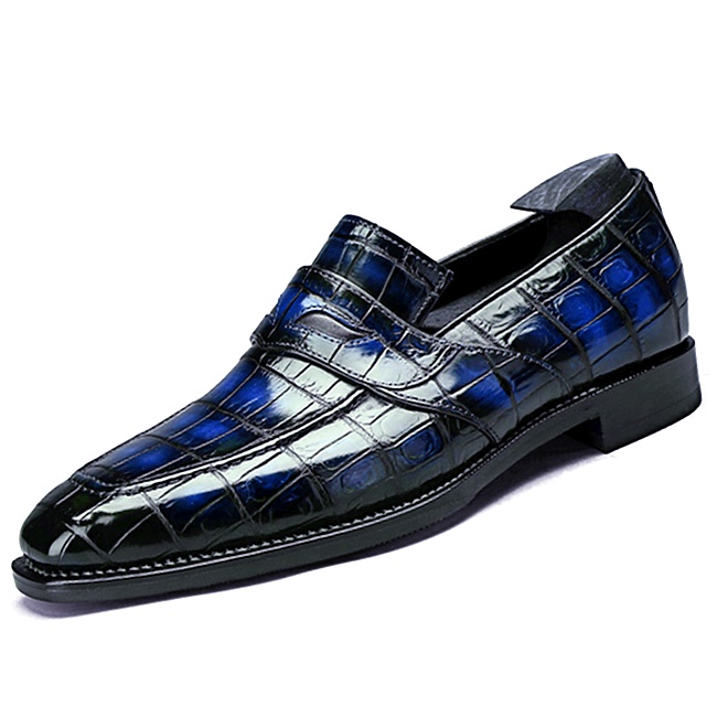 Alligator Penny Loafers Formal Slip-On Shoes-Blue