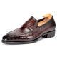 Alligator Penny Slip-On Leather Lined Loafers
