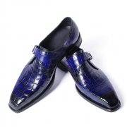 Alligator Single Monk Oxford Modern Formal Business Dress Shoes