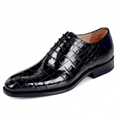 Alligator Wholecut Oxfords Leather Sole Goodyear Welted Dress Shoes