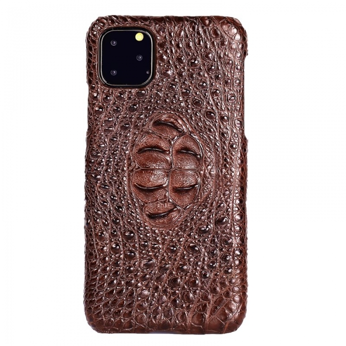 Crocodile & Alligator Leather Snap-on Case for iPhone 11 Pro, 11 Pro Max - Brown - Hornback Skin