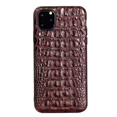 Crocodile & Alligator iPhone 11 Pro, 11 Pro Max Cases with Full Soft TPU Edges - Brown - Backbone Skin