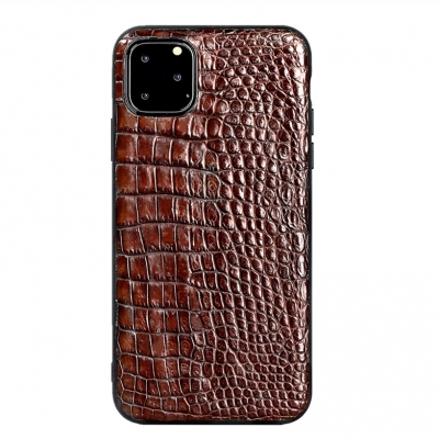 Crocodile & Alligator iPhone 11 Pro, 11 Pro Max Cases with Full Soft TPU Edges - Brown - Belly Skin