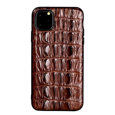 Crocodile & Alligator iPhone 11 Pro, 11 Pro Max Cases with Full Soft TPU Edges - Brown - Tail Skin