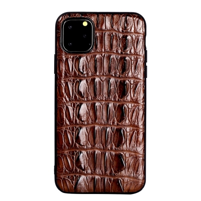 Crocodile & Alligator iPhone 11 Pro, 11 Pro Max Cases with Full Soft TPU Edges - Brown - Tail Skin