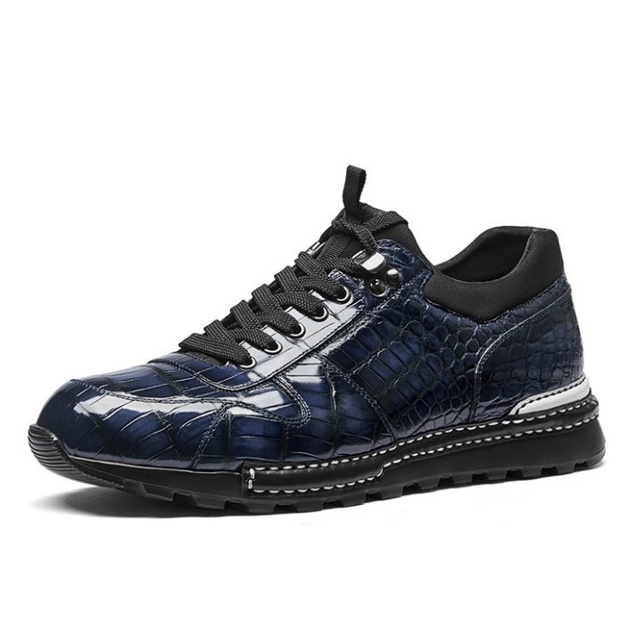 Mens Exotic Sneakers - Alligator Sneakers By Brand  in Color Royal Blue main image 0