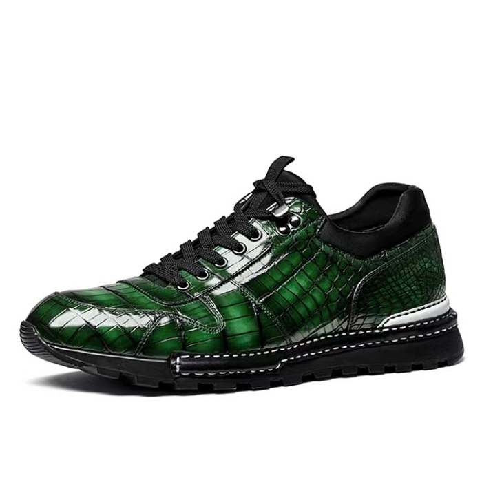 Designer Alligator Sneakers Casual Alligator Skin Shoes-Green