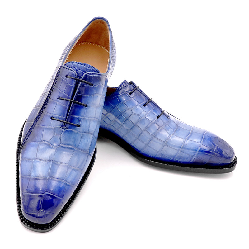 Fashion Alligator Leather Wholecut Oxford Shoes for Men