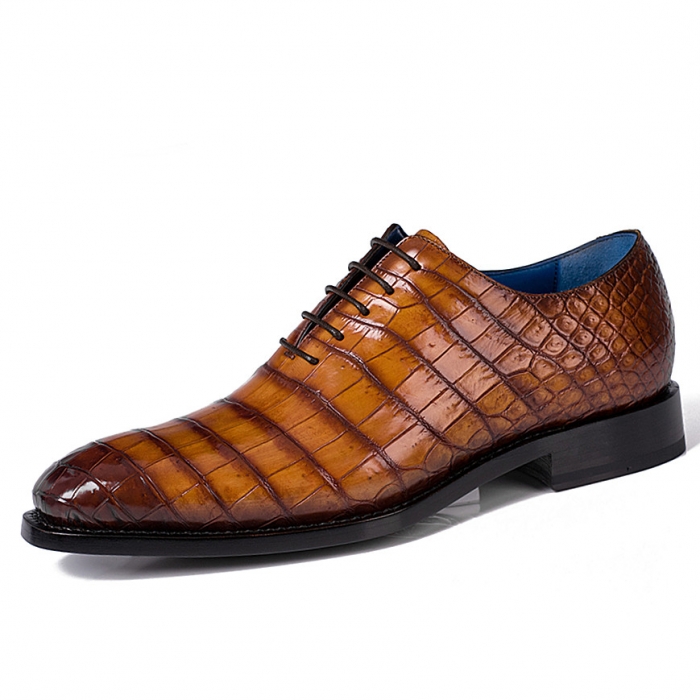 Alligator Leather Lace up Shoes Wholecut Oxford Shoes