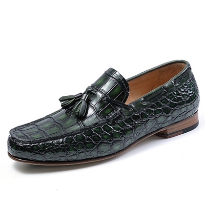 Casual Alligator Slip-on Moccasin Tie-Bow Loafer Driving Shoes