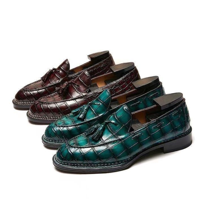 Alligator Tassel Slip-On Loafers in Goodyear Welted Construction