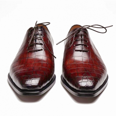 Handcrafted Alligator Oxford Formal Office Dress Shoes for Men