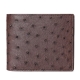 Mens Ostrich Skin Bifold Wallets - Brown