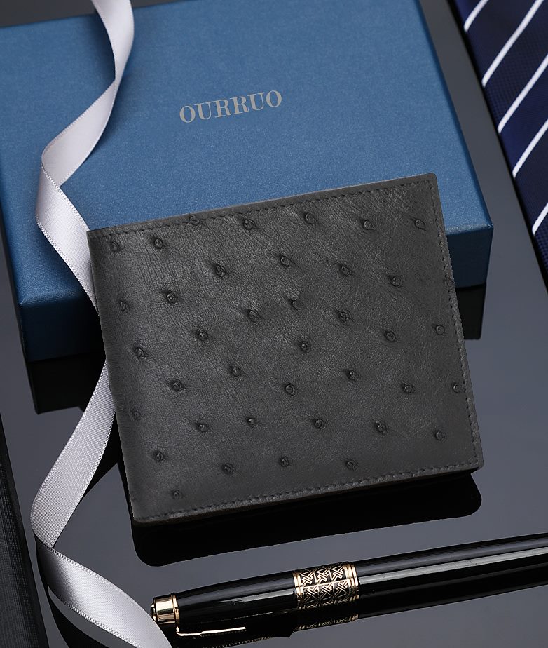 OURRUO Ostrich Bifold Wallet