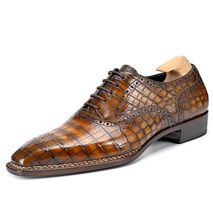 Men's Classic Modern Business Alligator Leather Dress Shoes