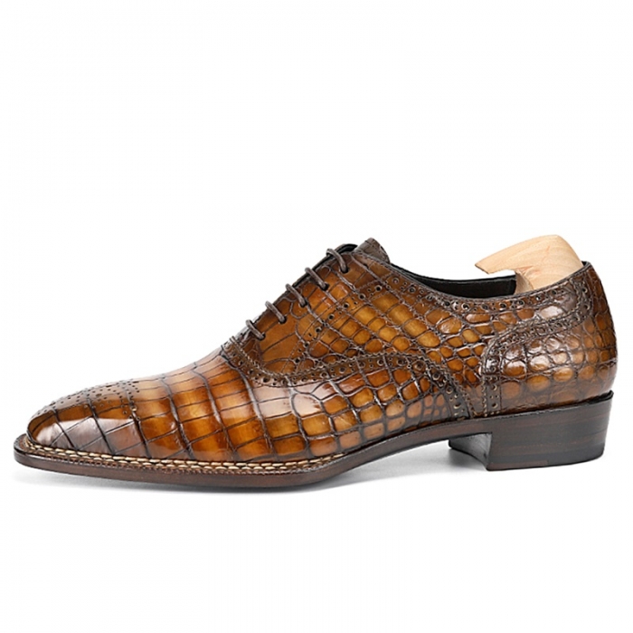 Classic Modern Alligator Leather Dress Shoes-Side