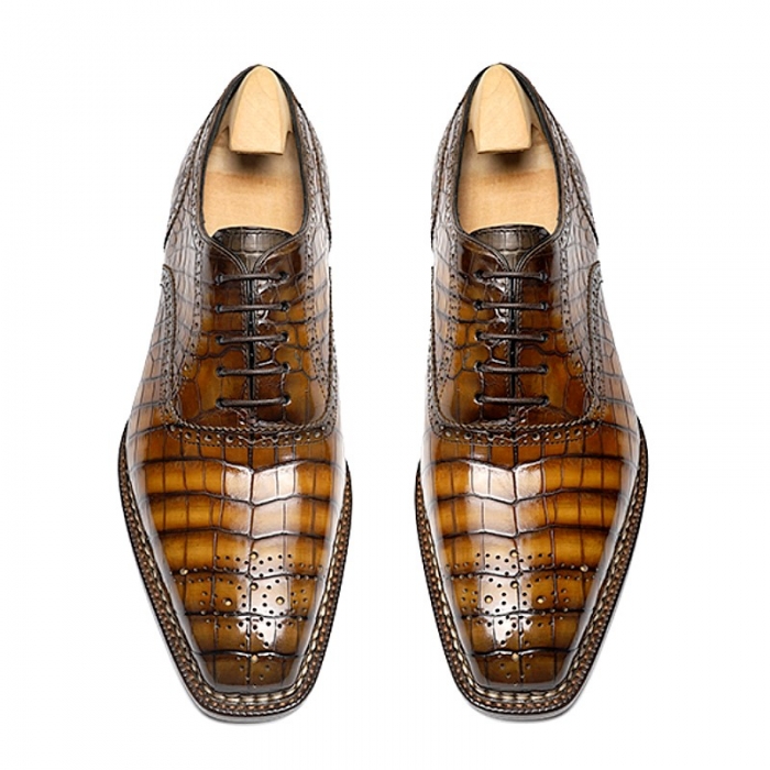 Classic Modern Alligator Leather Dress Shoes-Upper