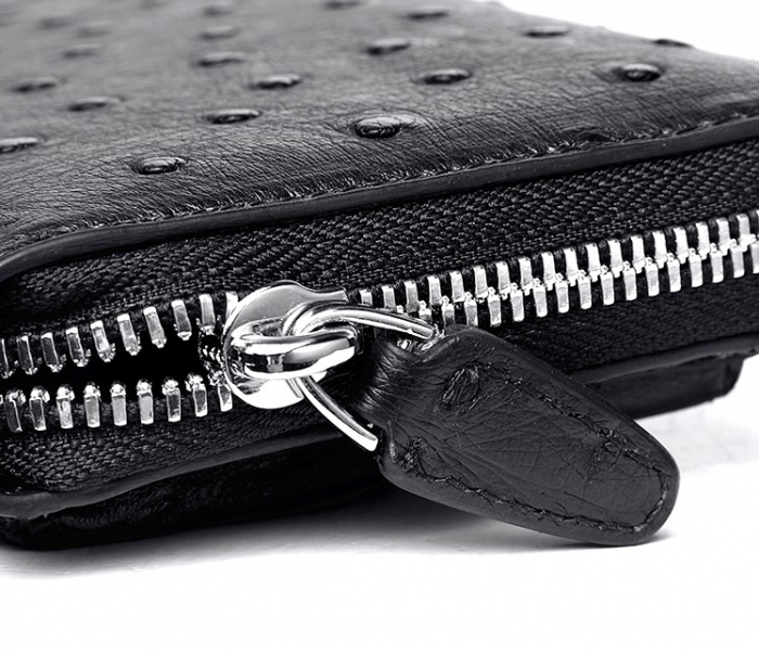 Long Ostrich Wallet Large Capacity Phone Card Slot Case-Zipper