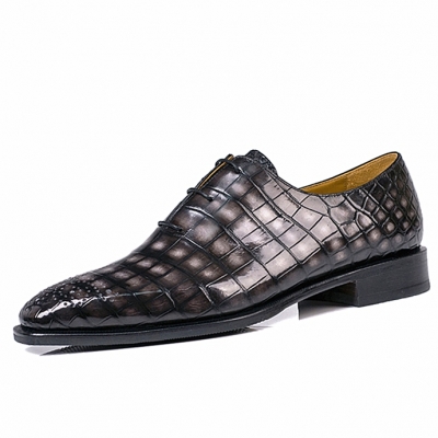 Luxury Men's Alligator Leather Wholecut Oxford Shoes