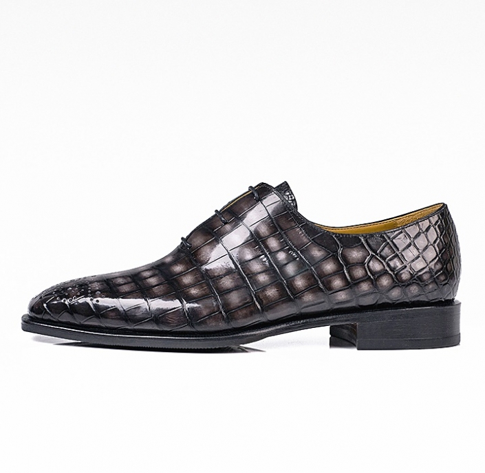 Luxury Men's Alligator Leather Wholecut Oxford Shoes