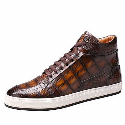 Mens Alligator Leather Chukka Sneaker Casual Alligator Boots