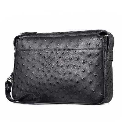 Men’s Ostrich Business Clutch Wrist Bag-Micro side