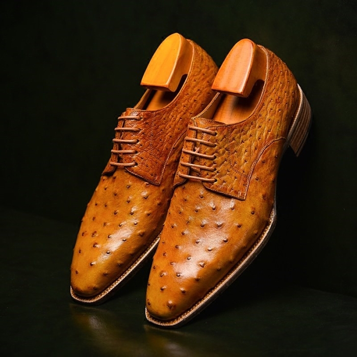 Ostrich Skin Derby Oxford for Men