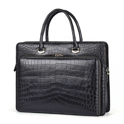 Stylish Alligator Messenger Bags Laptop Briefcases for Men-Micro Side