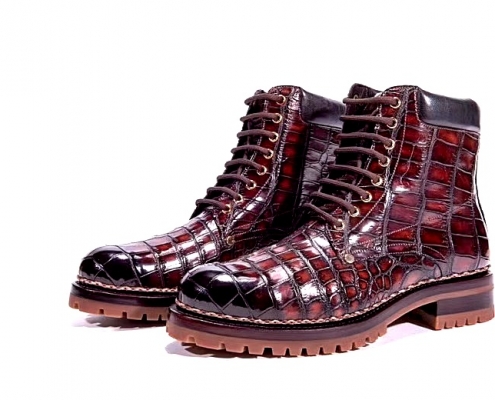 OURRUO alligator leather boots for men