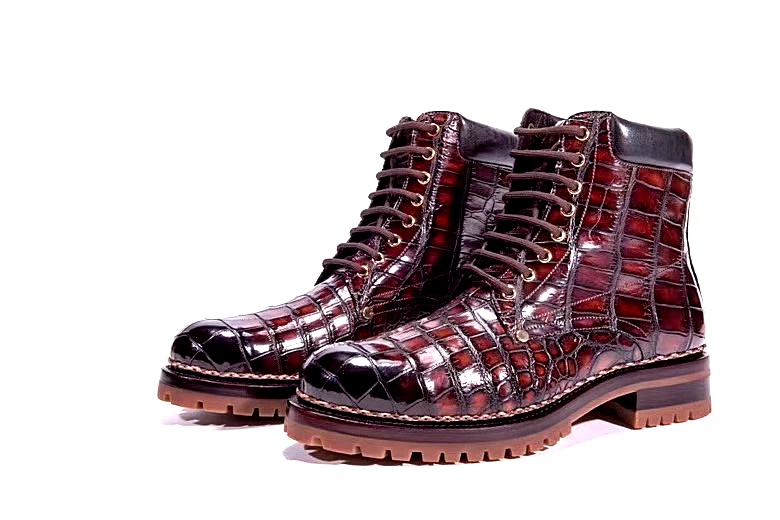 OURRUO alligator leather boots for men