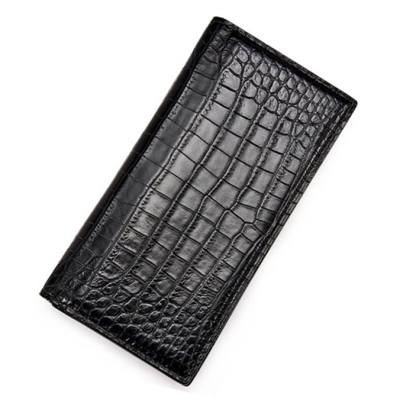 Slim Alligator Leather Bifold Wallet Card Holder