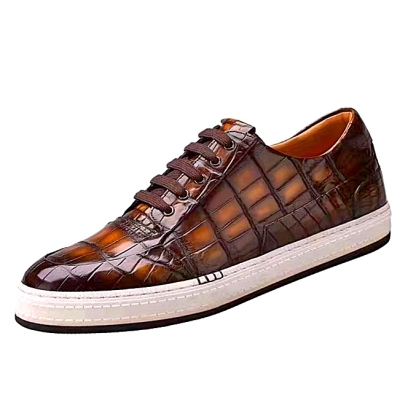 orange alligator shoes