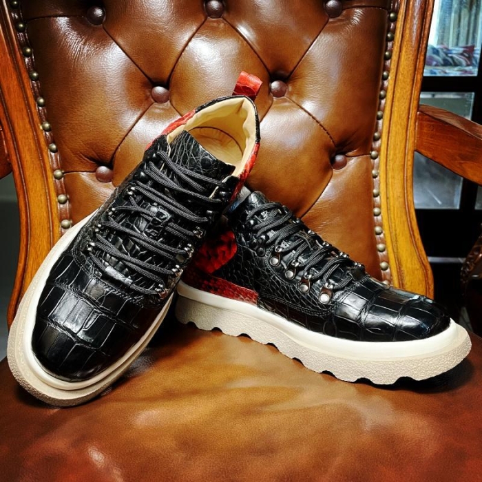 Premium Alligator Leather Walking Shoes-Upper