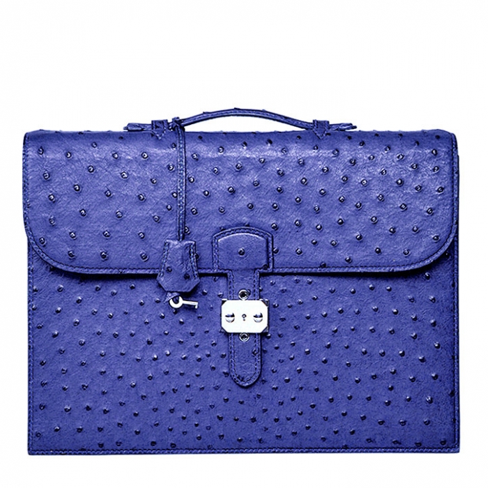 Casual Ostrich Leather Briefcase Laptop Bag
