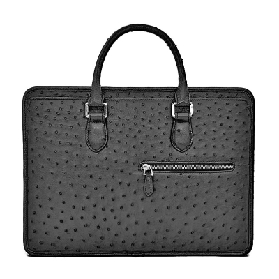 Ostrich Briefcase Laptop Bag Messenger Business Bags-Black