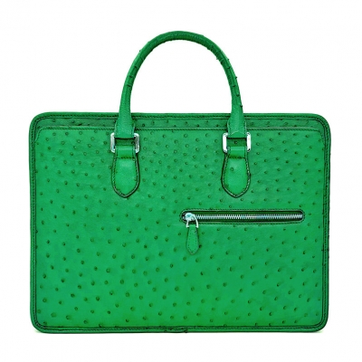 Ostrich Briefcase Laptop Bag Messenger Business Bags-Green