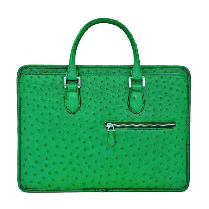 Ostrich Briefcase Laptop Bag Messenger Business Bags-Green