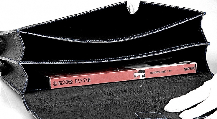 Ostrich Briefcase Laptop Bag Messenger Business Bags-Inside