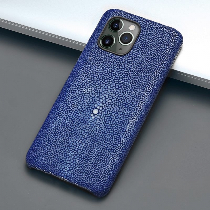 Stingray Leather iPhone 12 Pro and 12 Pro Max Cases-Blue