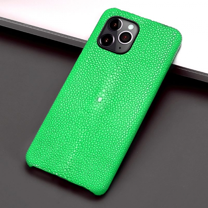 Stingray Leather iPhone 12 Pro and 12 Pro Max Cases-Green
