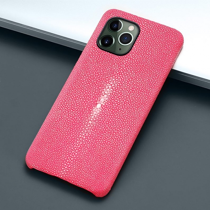 Stingray Leather iPhone 12 Pro and 12 Pro Max Cases-Pink